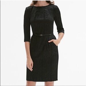 MM LAFLEUR Black Etsuko Satin Jacquard Dress size 12